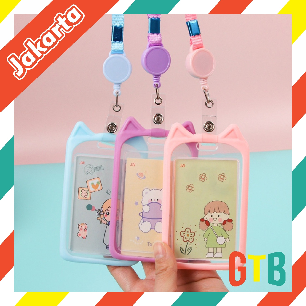 

❤GTB❤ ID Card Moshi Name Tag Holder Tempat Kartu Identitas Akses Tali Lanyard S091