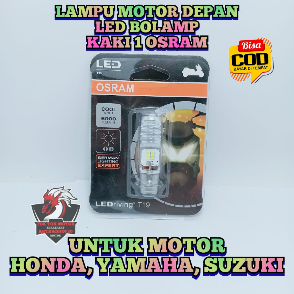 LAMPU MOTOR DEPAN LED BOLAMP KAKI 1 UNTUK SEMUA MOTOR MATIC BEBEK BEAT, SCOOPY, VARIO, SUPRA 125, RE