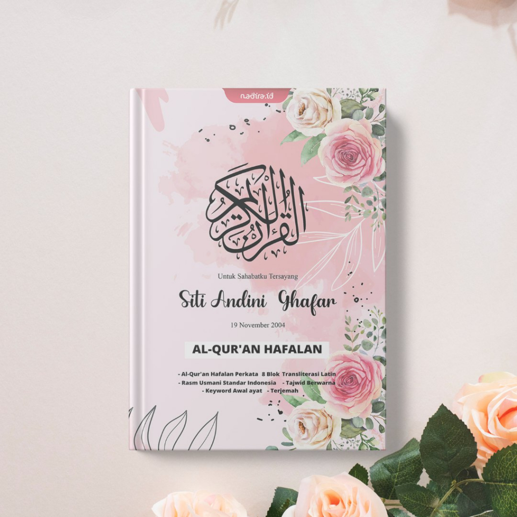 Al-quran Custom Nama by Nadira Gratis Tulis Nama di Cover Ukuran A5 Desain Estetik FItur Lengkap ada Latin Indonesia dan Terjemah