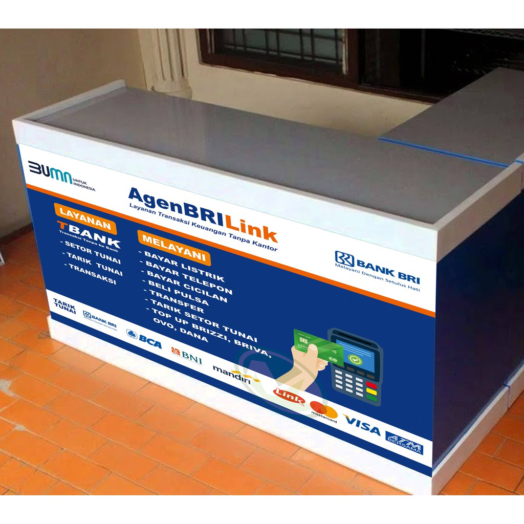 STIKER VINYL MEJA KASIR BRILINK MODEL 2 KECIL