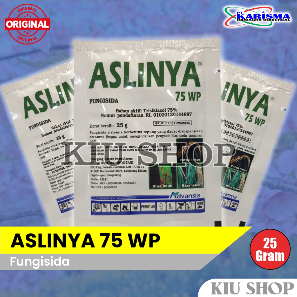 Grosir / ASLINYA 75 WP - 25 Gram / Fungisida Tanaman Padi / Trisiklazol 75%