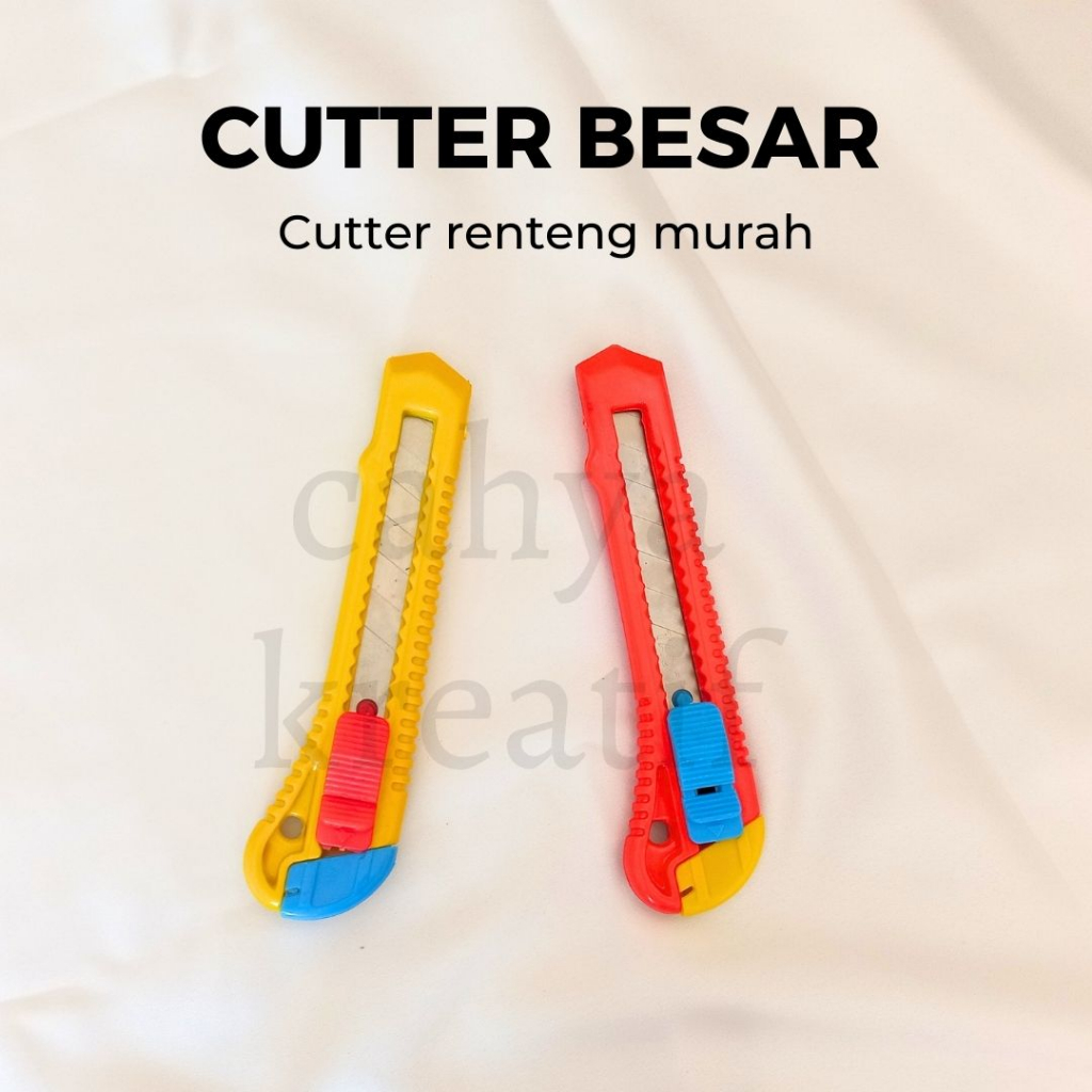 

Cutter, pemotong, pisau, cutter transparan warna, alat potong, cutter renteng murah