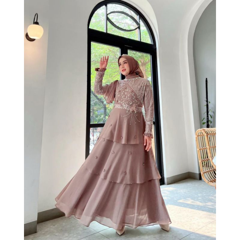QAISAR Gamis Pesta Moranza Gown Payet AURELLYA GOWN RUMAYRA GOWN ORIGINAL AURA HIJAB GAMIS PESTA GOW