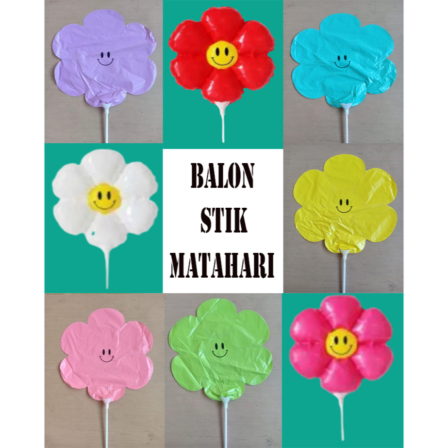 

20 Biji Balon Stik Bunga Matahari Sun Flower Smile