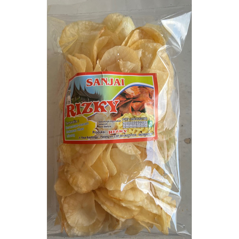 

Keripik Sanjai Putih | Keripik Singkong Putih | Sanjai Tawar | Sanjai Manis | Sanjai Asin Rizky (250g)