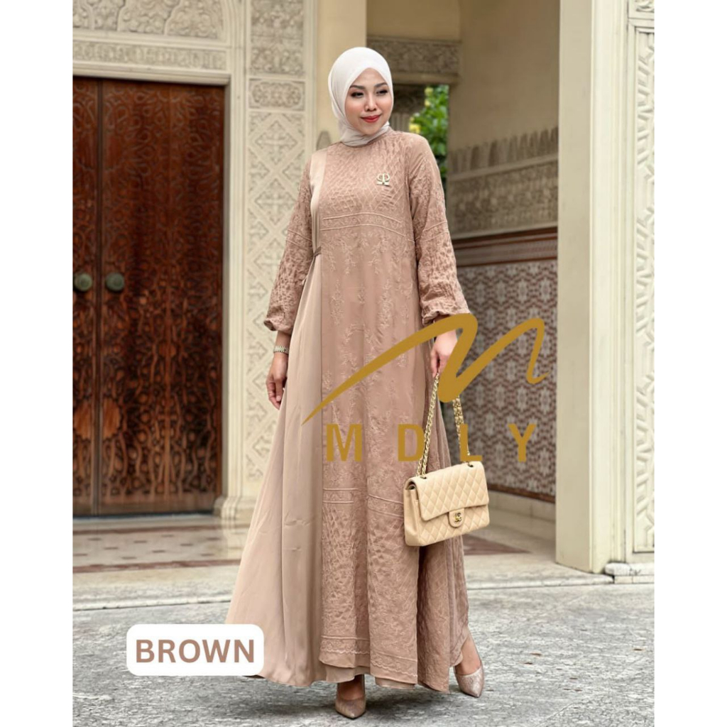 Dress Muslim Remaja Baju Lebaran Gamis Bahan Premium Terbaru Baju Gamis Wanita Fara Dress by MDLY