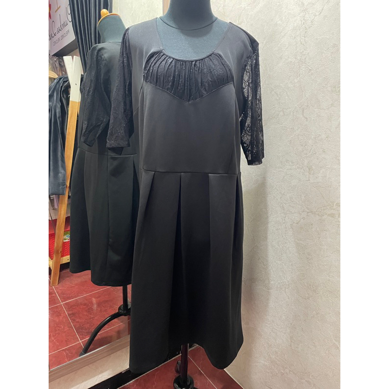 Dress Scuba Hitam Jumbo