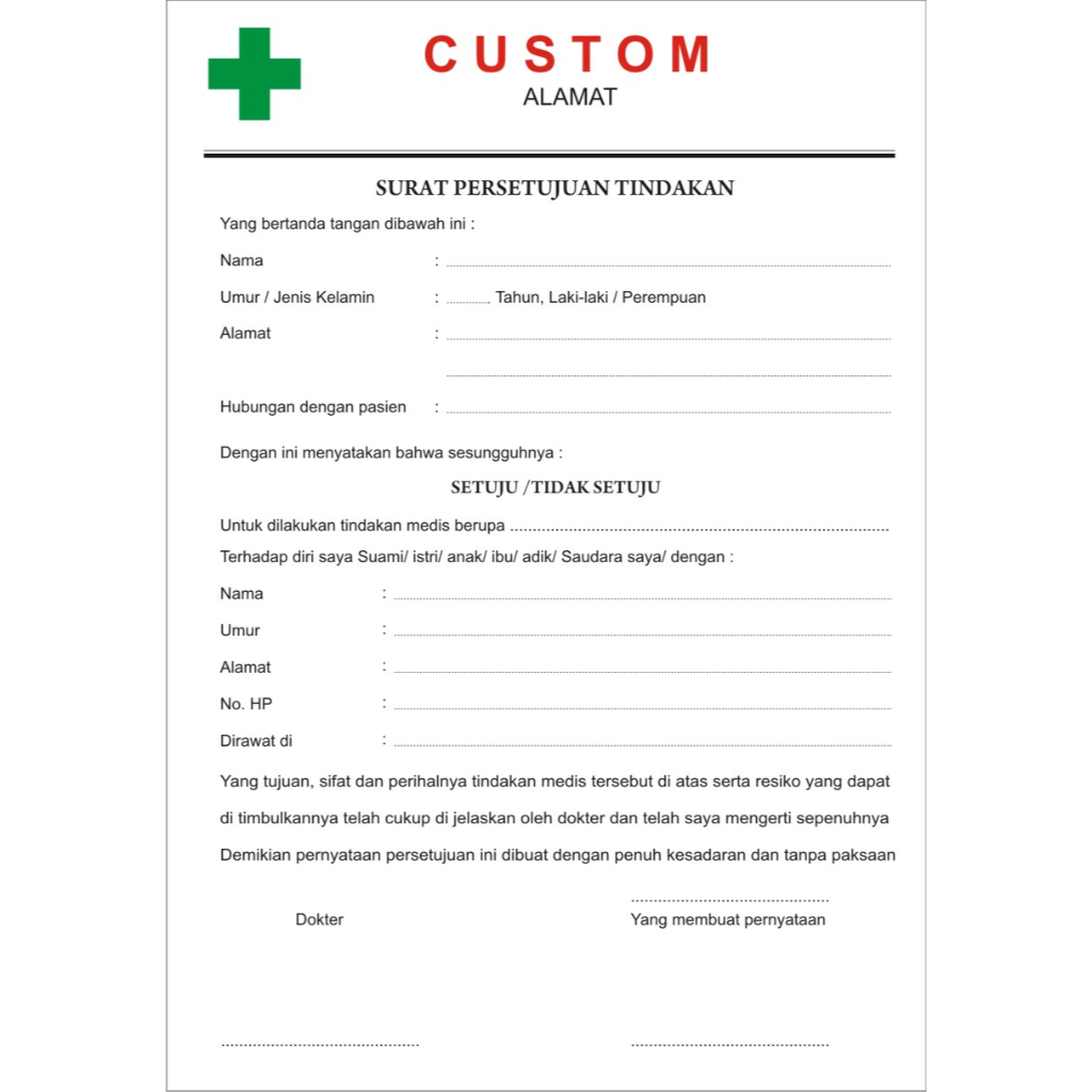 

PERSETUJUAN TINDAKAN MEDIS INFORMED CONSENT