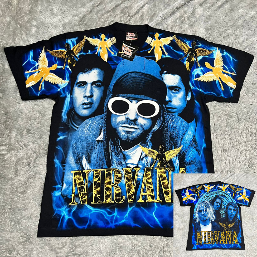 KAOS BOOTLEG OVERSIZE TSHIRT TAG THE ROXX NIRVANA ACDC KISS PINK FLOYD DLL