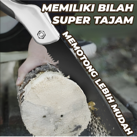 Terbaik BB7 - Gergaji Kayu Gergaji Lipat Tajam Baja Keras Folding Hand Saw Portable