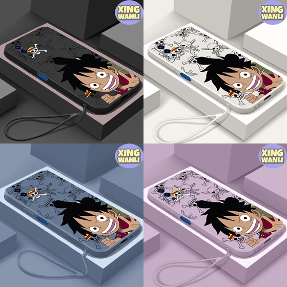 Case Oppo A55 LUFFY One Piece Gambar Cartoon Softcase Square Straight Edge FREE TALI