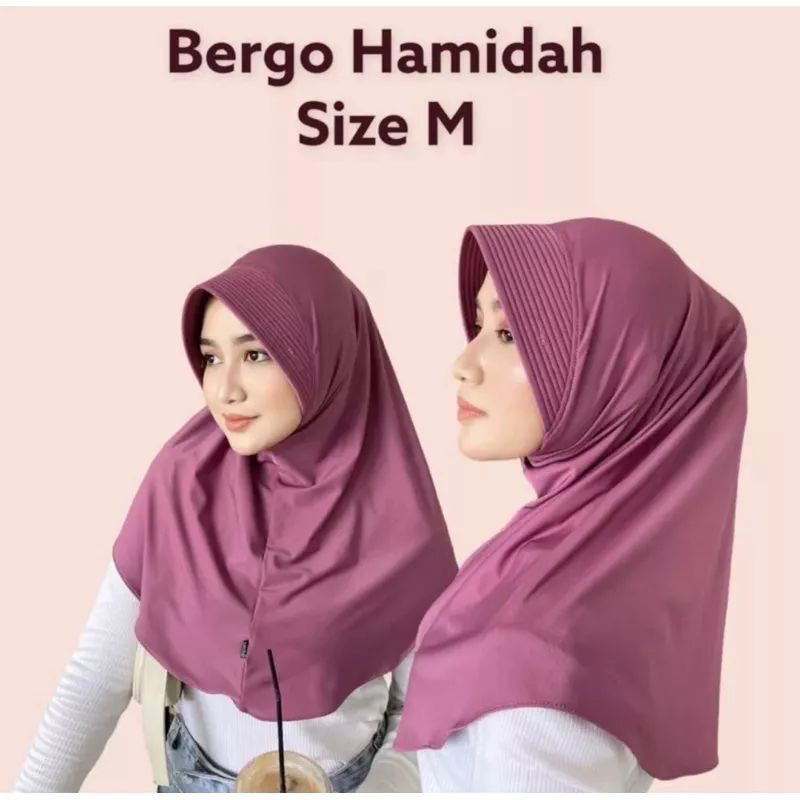 BERGO HAMIDAH ORI SIZE M/ jilbab hamidah oval jersey menutup dada