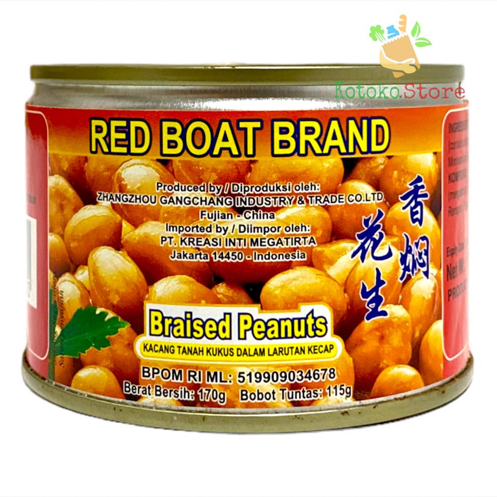 

Red Boat Brand Braised Peanut / Kacang Tanah Kukus Kaleng Red Boat Brand 170gr