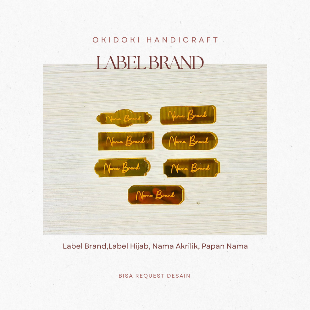 Label Brand | Label Hijab | Label Nama Akrilik | Papan Nama