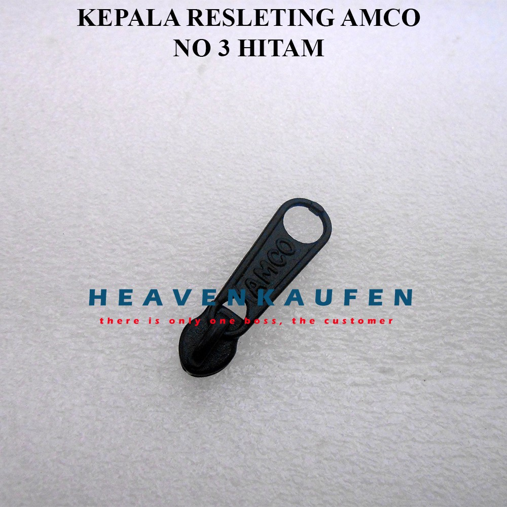 Kepala Resleting amco coil no 3 hitam zipper head gigi kecil rit ritsleting retsleting sleting