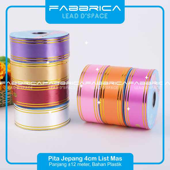 

Fabbrica - Pita Kado 4 cm Lis Mas Pita Jepang List 1.5 inch Pita Peresmian Buket Parsel