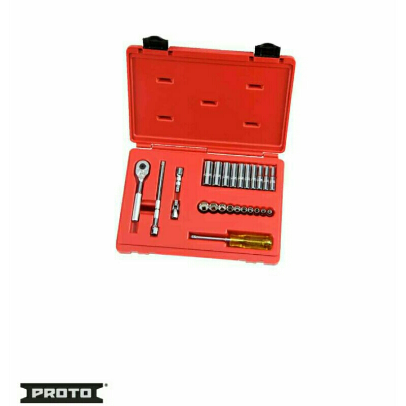 Proto 1/4" Drive 25 Piece Combination Socket Set - 12 Point-J47118