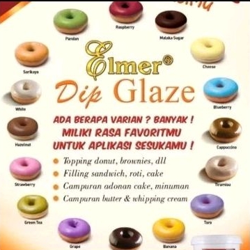 

elmer dip glaze topping donat repack 500gr