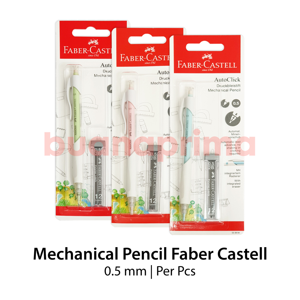 

Pensil Mekanik 0.5 Faber Castell Auto Click Set Bonus Lead Pencil