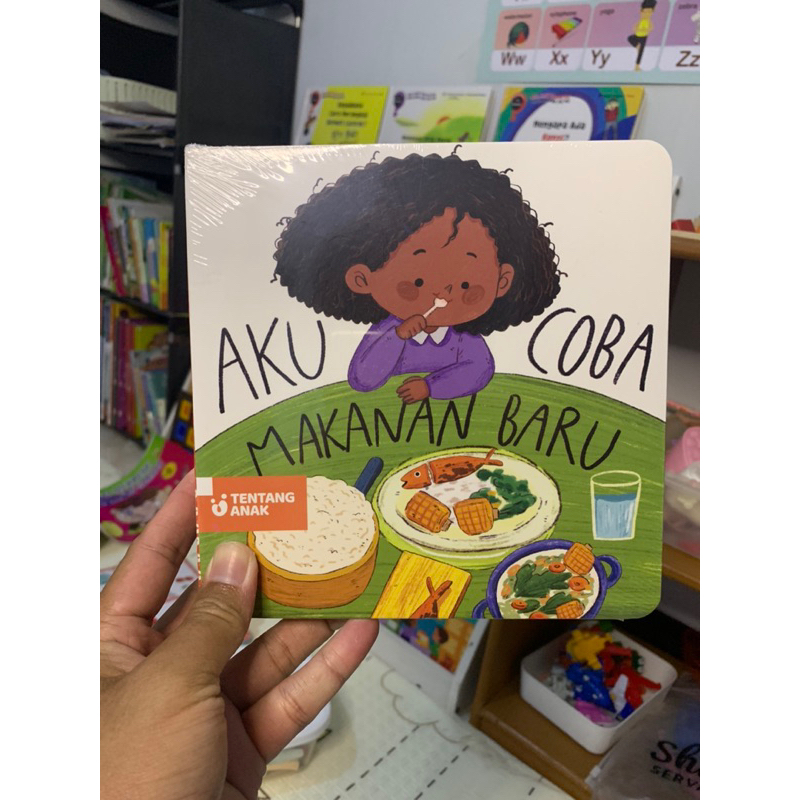 buku anak aku coba makanan baru, boardbook anak balita aku coba makanan baru