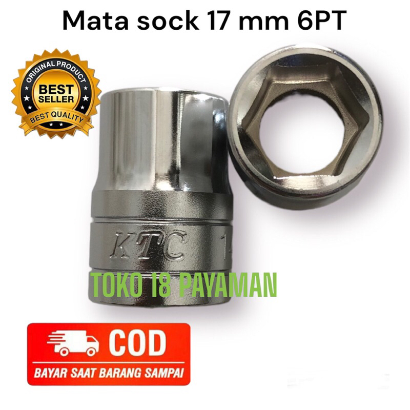 KTC Mata sock 17 mm 6PT 1/2 inch / Kunci sock 17 mm B4-17 KTC Japan original