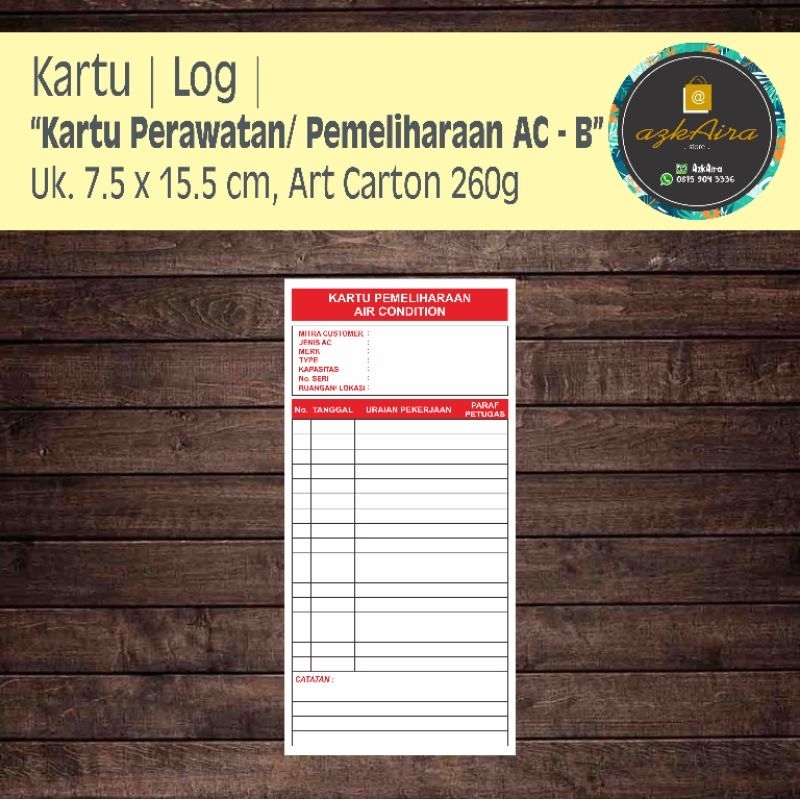 

Kartu Ceklis Pemeliharaan Air Condition - B