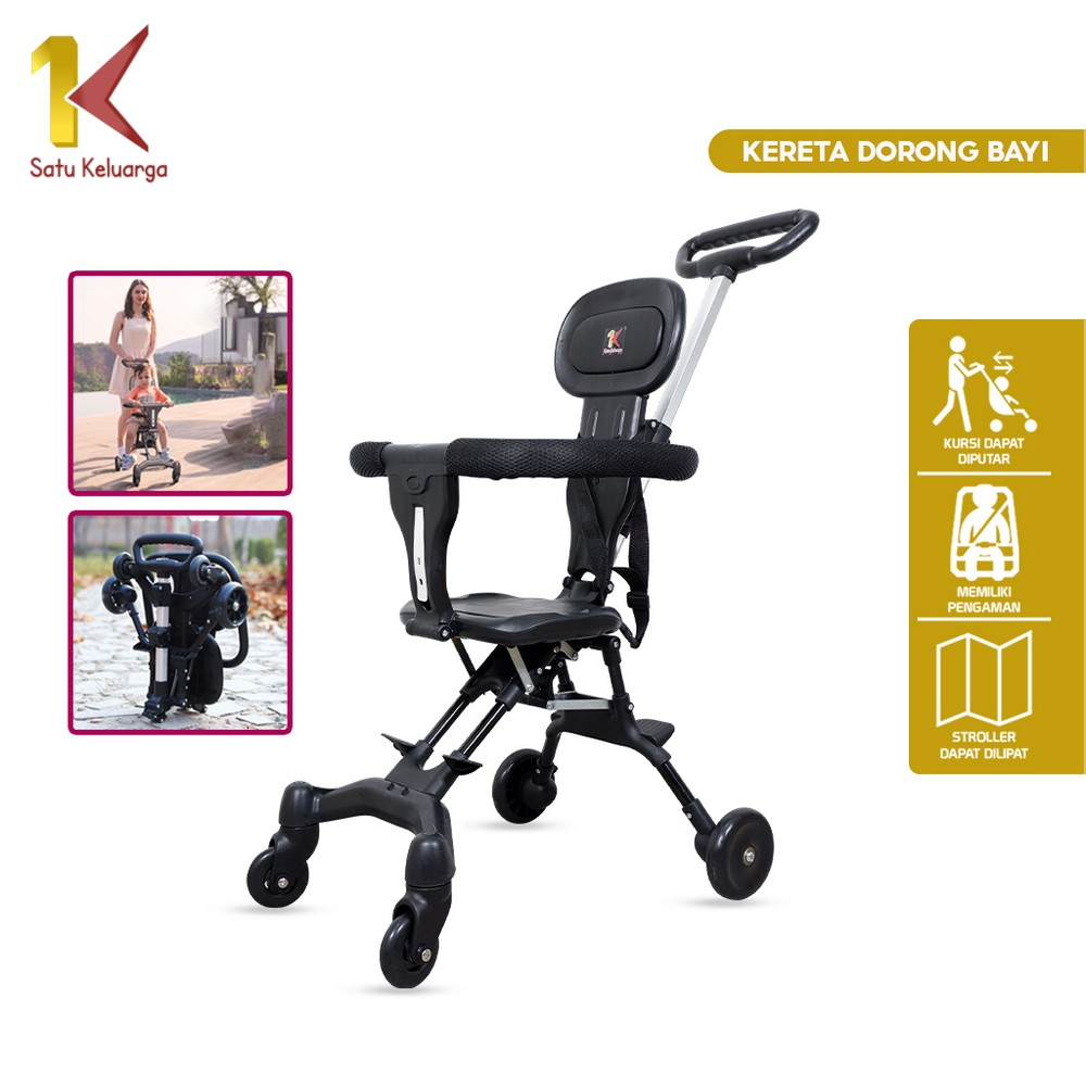 Satu Keluarga Stroller Baby Kereta Dorong 2 Arah C895 Baby Stroller Magic Stroller Balita Lipat Perl