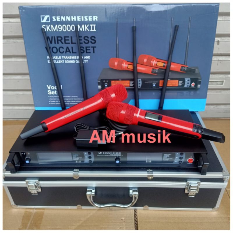 MIC WIRELESS SKM9000 MK2 WARNA MERAH PLUS KOPER SKM 9000 MK2