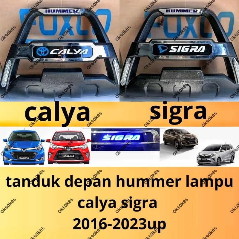 tanduk depan bumper depan Calya Sigra 2016 2019 2020 2023 Hummer with led