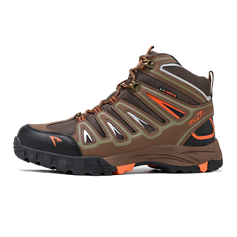 Sepatu Gunung Pria SNTA 500 Brown Orange Hiking Trekking Climbing Pendaki Uniseks Sepatu Pria Wanita