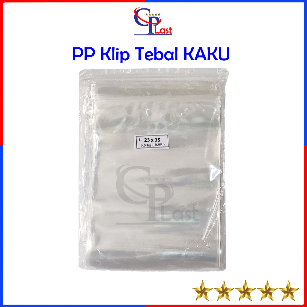 

PLASTIK KLIP TEBAL 23x35 cm 90 micron / PP KAKU BENING 23 x 35cm / Snack / Kripik / ZIPLOCK TEBAL BENING