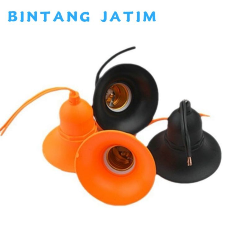 Fitting Lampu Gantung Anti Air Waterproof Outdoor Karet E27 / Fitting Gantung Anti Air