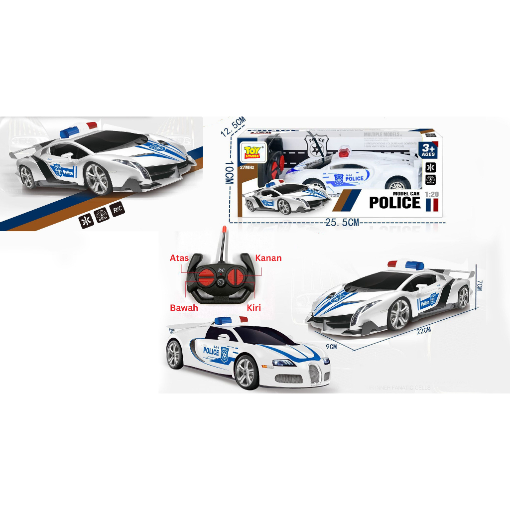 MAINAN REMOT RC BATTERY INCLUDED Mobil Mobilan Polisi Lamborghini / Bugatti Cool Police Sport Car / 