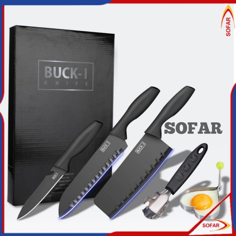 Pisau Set Dapur Isi 5 Pcs Hitam Pisau Set Baja Hitam Telenan Anti Karat