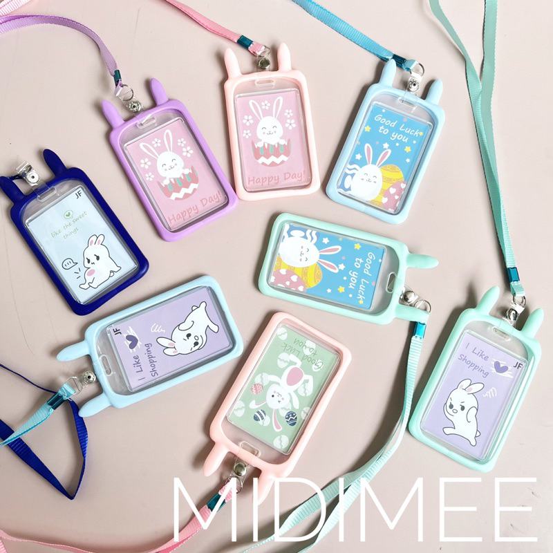 

GANTUNGAN TALI KARTU AKSES KANTOR MRT BUSWAY LANYARD CARD HOLDER Rabbit