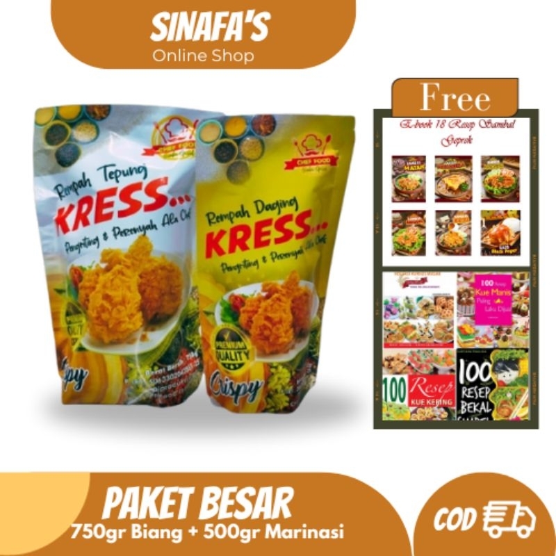 

Paket Besar Rempah Kress / Rempah Kfc / Bumbu Fried Chicken / Kentucky / Ayam Goreng Crispy / Bumbu / Resto / Biang dan Marinasi ala Chef qualitas premium termurah