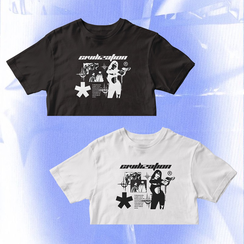 CIVILIZATION CROP TOP AESTHETIC / CROP TEE KAOS CROP OVERSIZE TSHIRT / ATASAN WANITA CROP