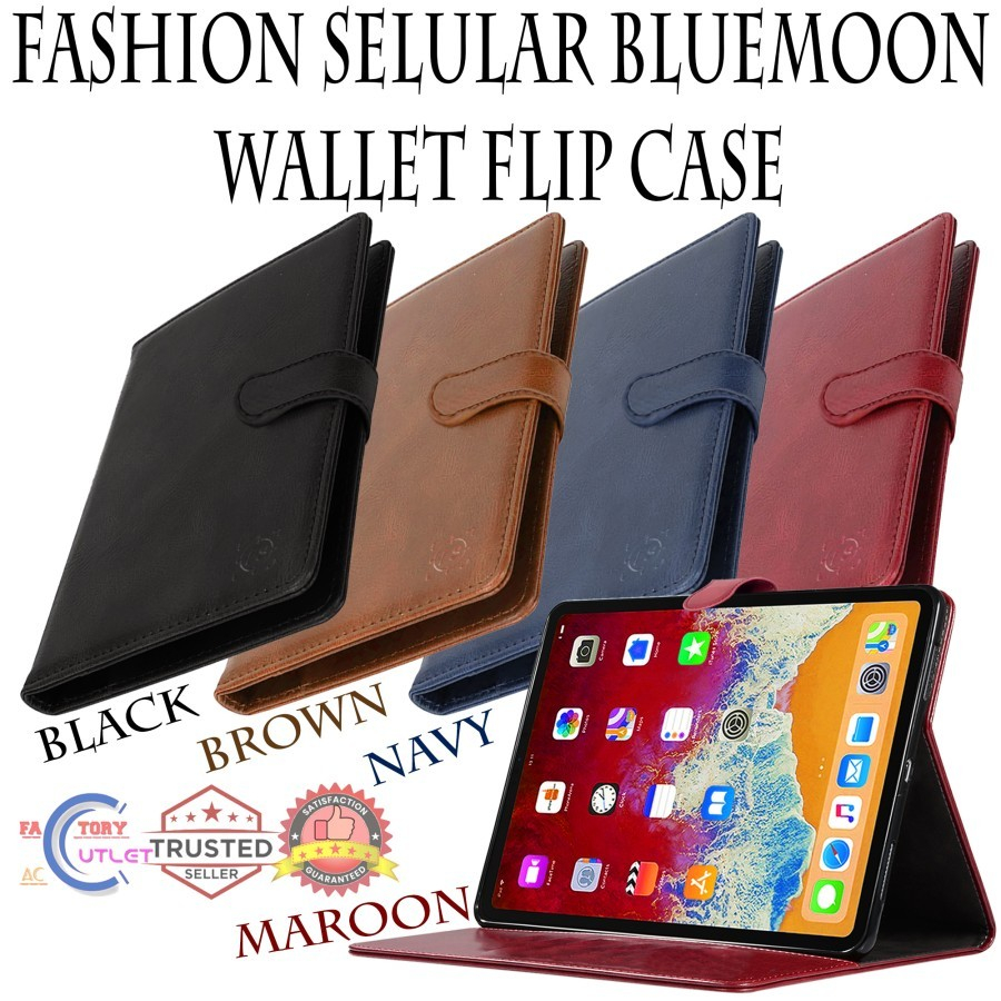 Casing Samsung Galaxy Tab S6 Lite P615 Flip Cover Case Model Dompet Fs Bluemoon Tab P615 S6 LITE
