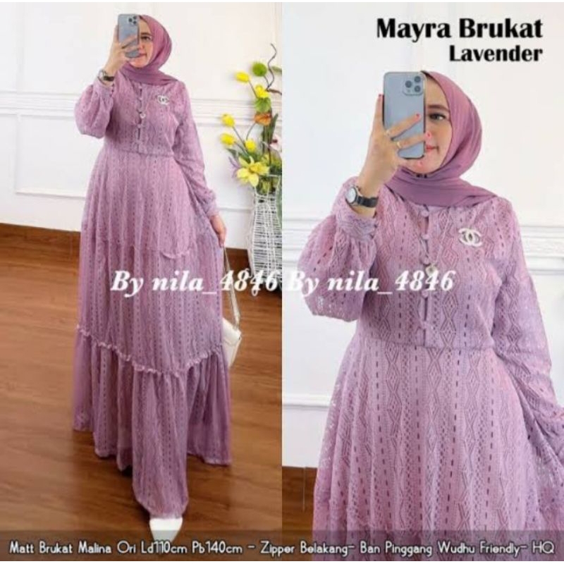 (FREE HIJAB) PL NEW MAYRA BRUKAT | DRESS VIRAL | DRESS BRUKAT 2023 | GAMIS BRUKAT BUSUI