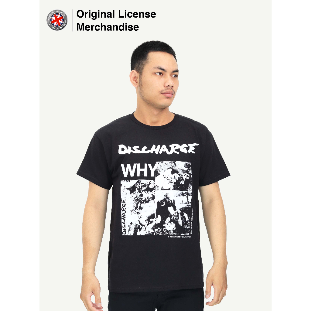 Kaos Baju Katun Premium Pria Cowok Dewasa Casual Motif Sablon Band Musik DISCHARGE Original Why
