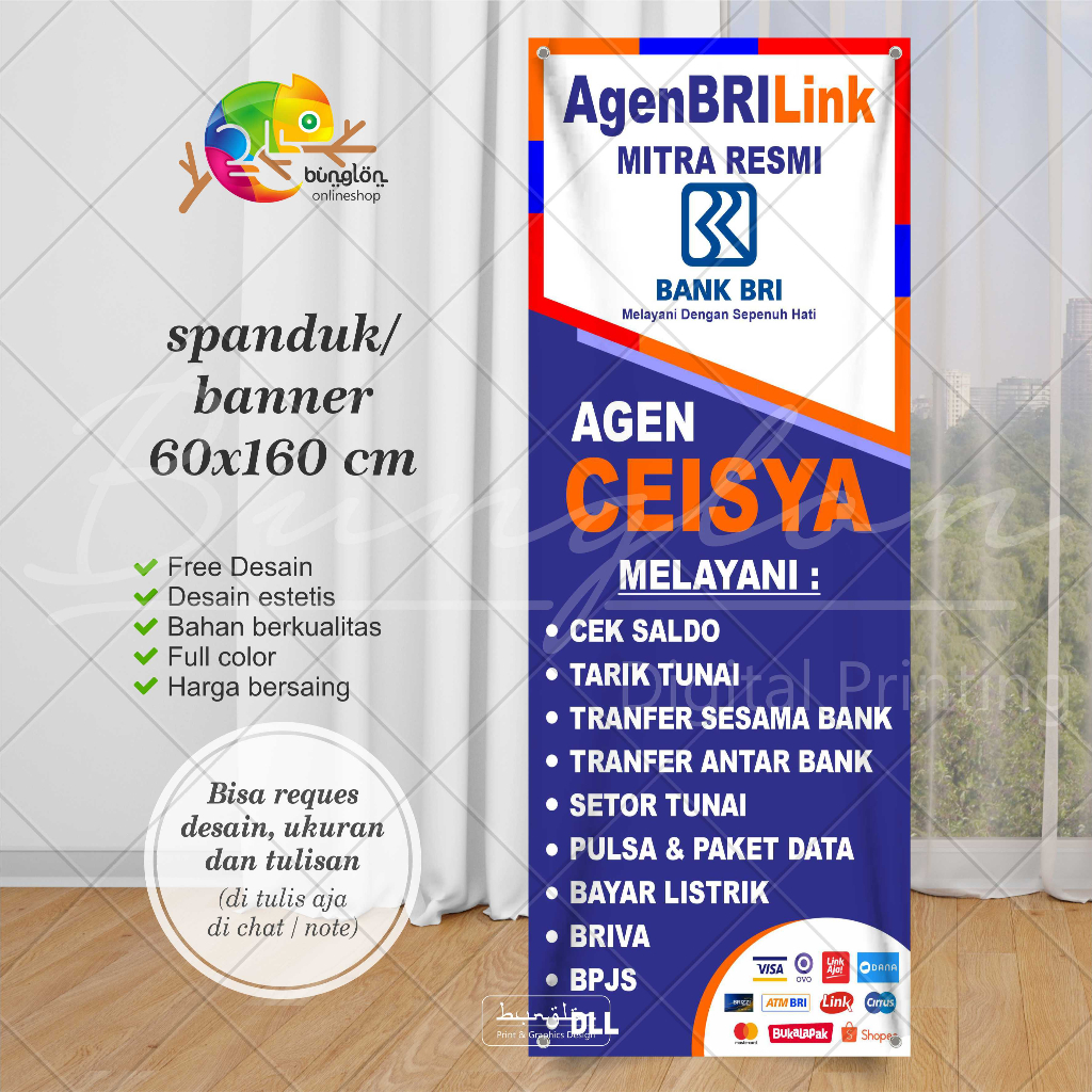 

Size 60x160 Cm Spanduk Banner Agen Brilink