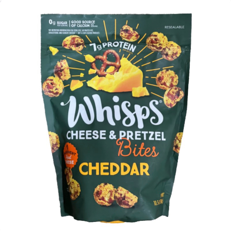 

Whisps Cheese & Pretzel Bites Cheddar | Healthy Snacks | Protein Snacks, High Protein, Low Carb Keto Food