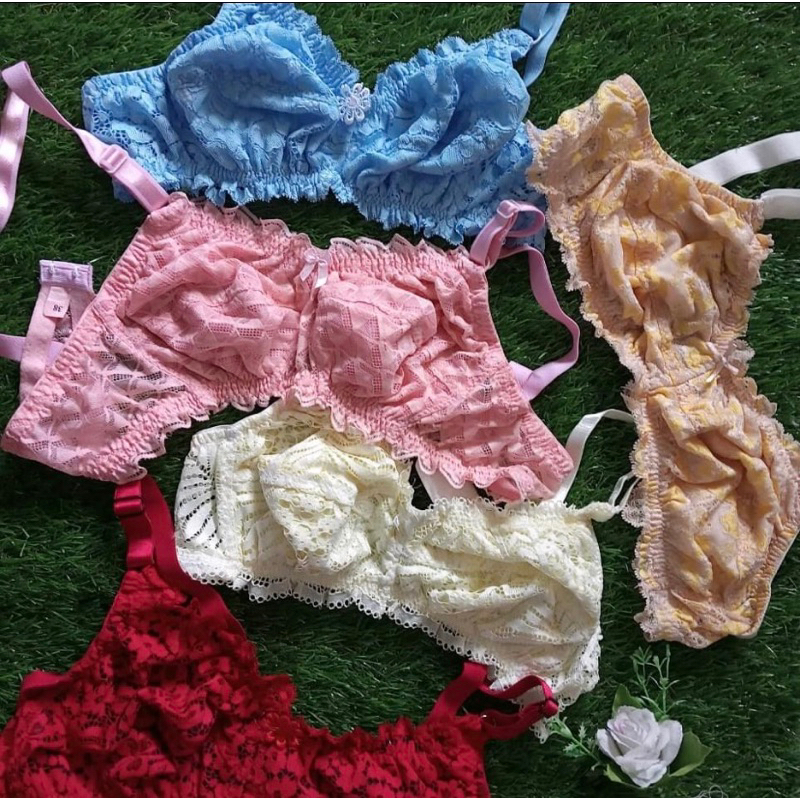 6 PCS BRA FULL BRUKAT// bra bidadari//bh full brukat tanpa kawat dan busa