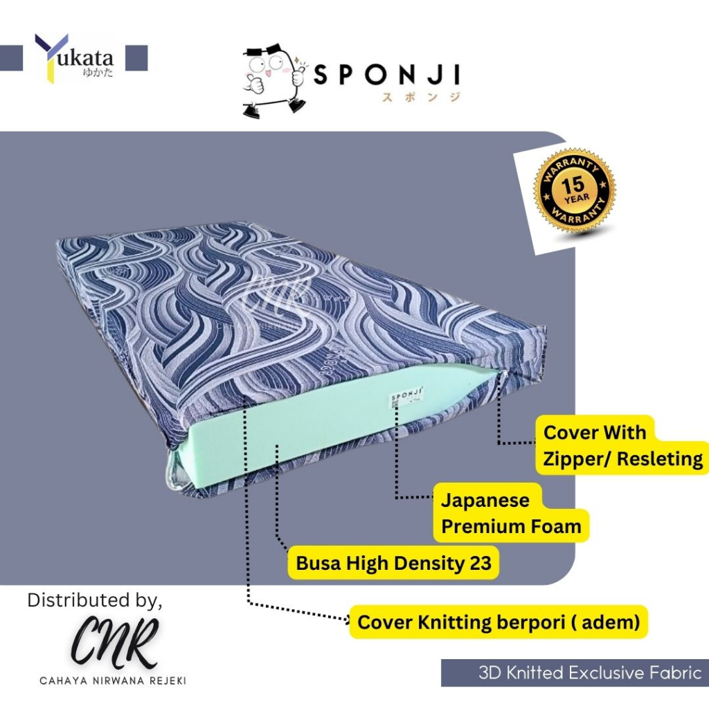 Kasur busa bungkus inoac sponji Yukata D23 premium anti kempes ukuran ranjang no.3 120x200cm tebal 1