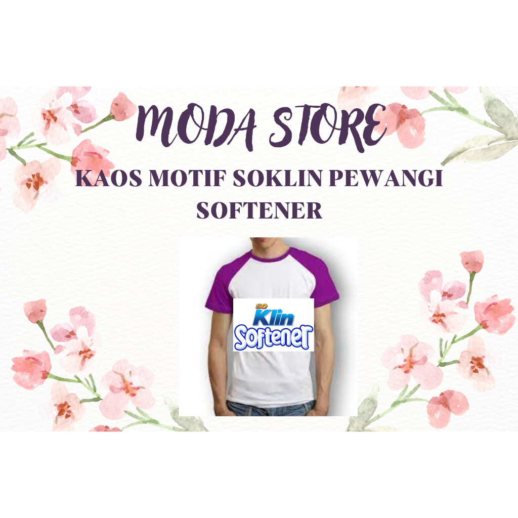 Kaos Putih Polos List Ungu Motif Softener Soklin