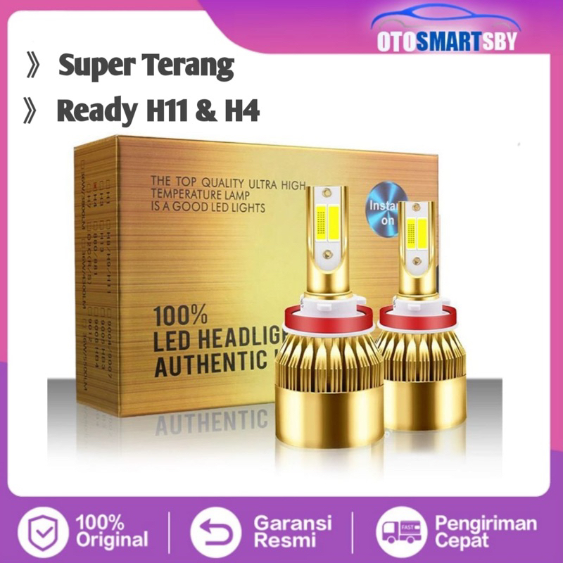 LAMPU DEPAN MOBIL LED 2 WARNA H4 DAN H11
