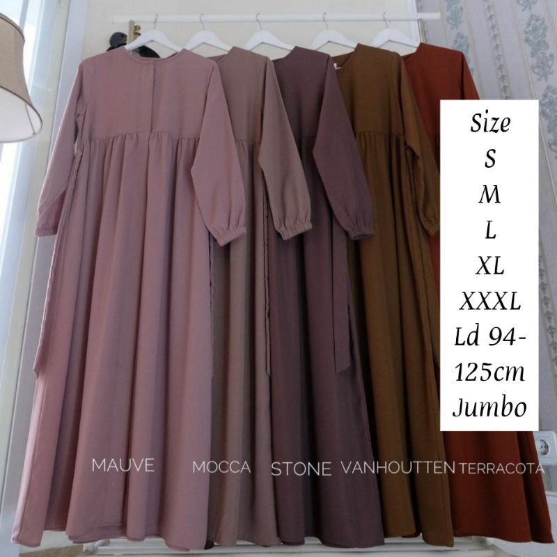 Gamis Syar'i Jumbo Twill Premium  / Gamis Terbaru /Gamis Polos Rayon Twill  Premium / Gamis  Busui R