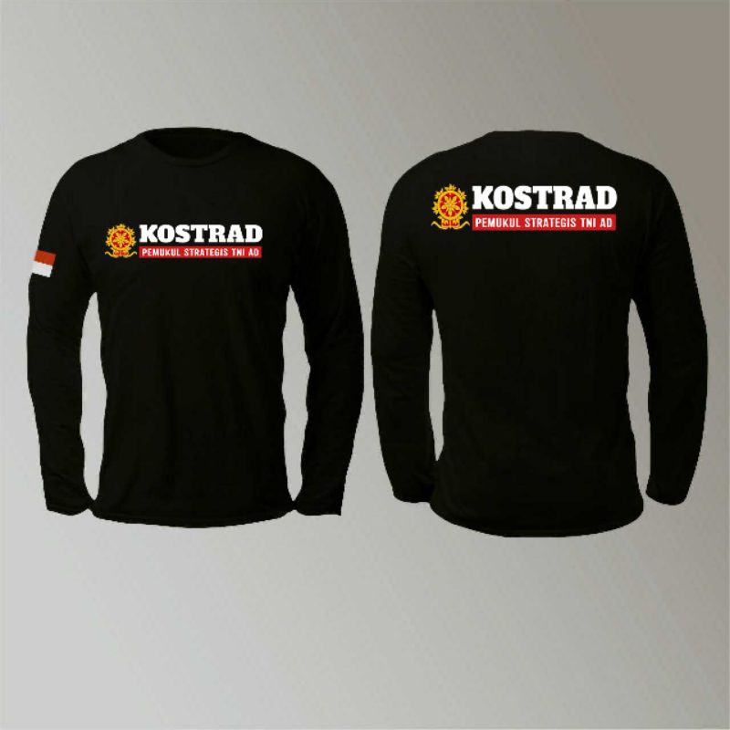 BAJU KAOS INTANSI TNI KOSTRAD TANGAN PANJANG WARNA HITAM