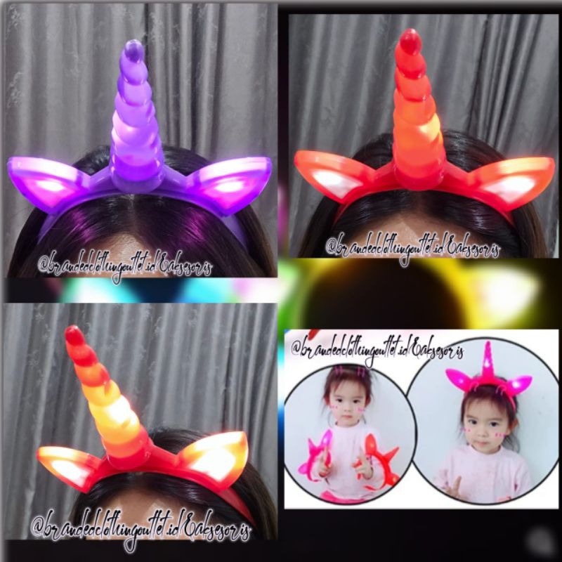 BANDO UNICORN LED ELASTIS / BANDO LAMPU UNICORN LUCU / BANDO LED ANAK & DEWASA / BANDO PESTA / BANDO