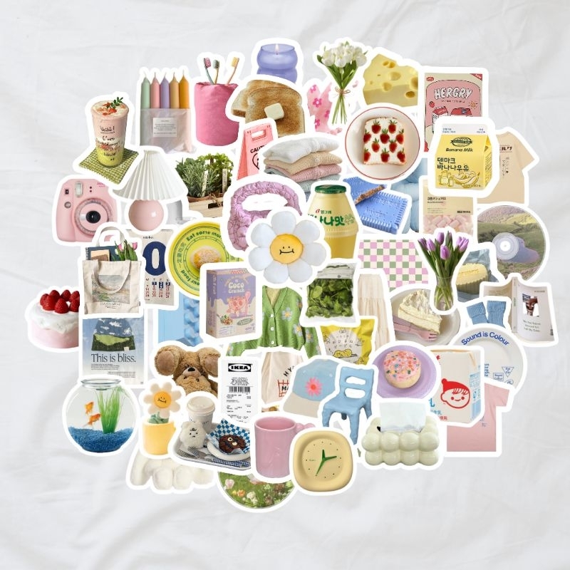 

[beadboxstudio] stiker vinyl cottagecore korean pastel aesthetic.